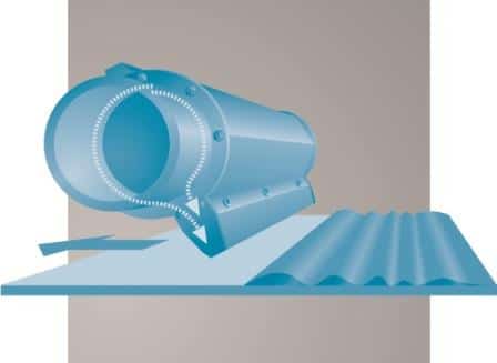 Visuelle Darstellung der Funktionsweise eines Airknifes