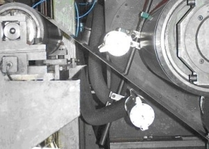 Detailansicht eines Trocknungssytems für Stahlbänder