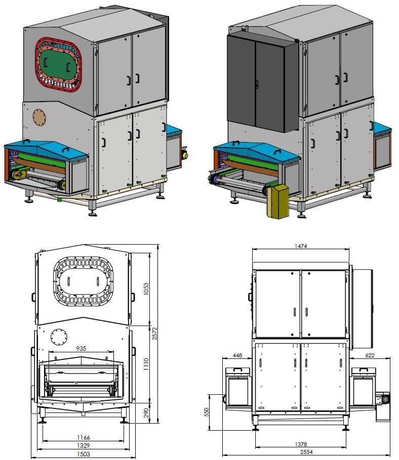 Lebensmitteltrockner: Doypack-Dimensionen