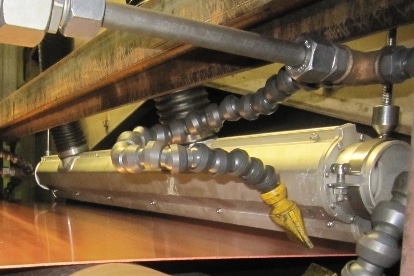 Kupferband mit Airknife trocknen