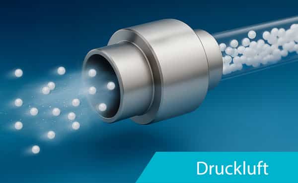 Übersichtsbild eines Luftstromverstärkers zum Teiletransport mit Druckluft